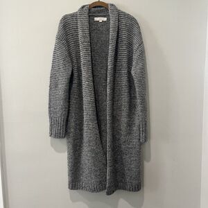 Loft Cardigan Women’s Medium Gray Merino Wool Alpaca Knit Duster Long Open